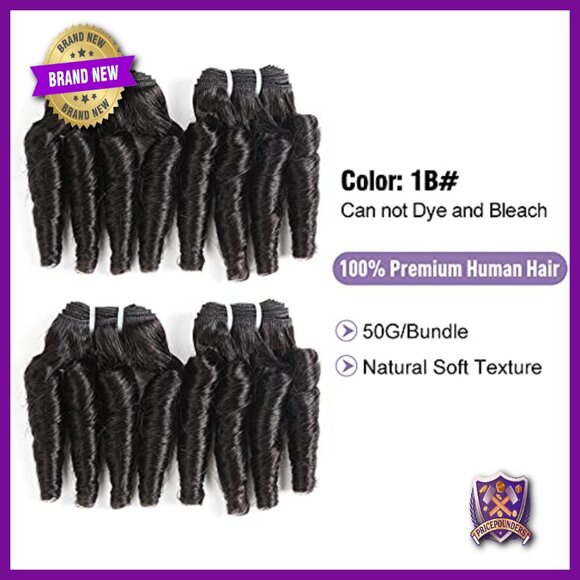 8 Inch Brazilian Human Hair Extensions 4 Bundles Curly Weave main image 4
